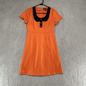 Sourpuss Dress Womens Small Fit Flare Peter Pan Collar Rockabilly Retro Twee